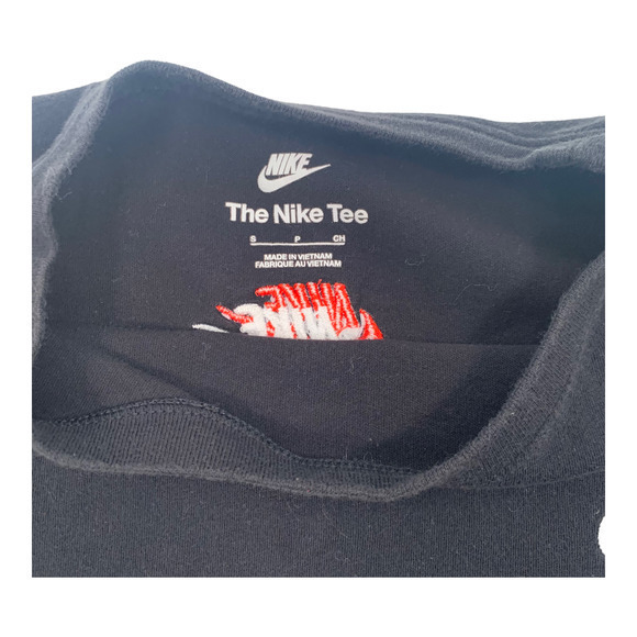 Nike Sportwear NSW Club Essentials T-shirt Multi Logo Embroidery Sz S - Picture 4 of 5
